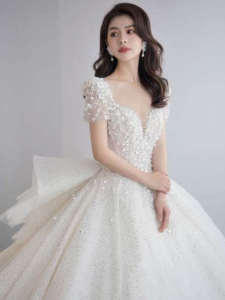 M8887 Robe de mariée/ Robe de mariage/ Tous les tailles/ Sur Mesures-【Livraison gratuite 】